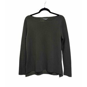 Vince Womens Long‎ Sleeve Scoop Neck Sweatshirt Green 100% Wool Sz. Small P.